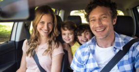Family in car